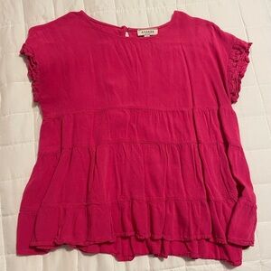 Women’s Pink Ruffle Top